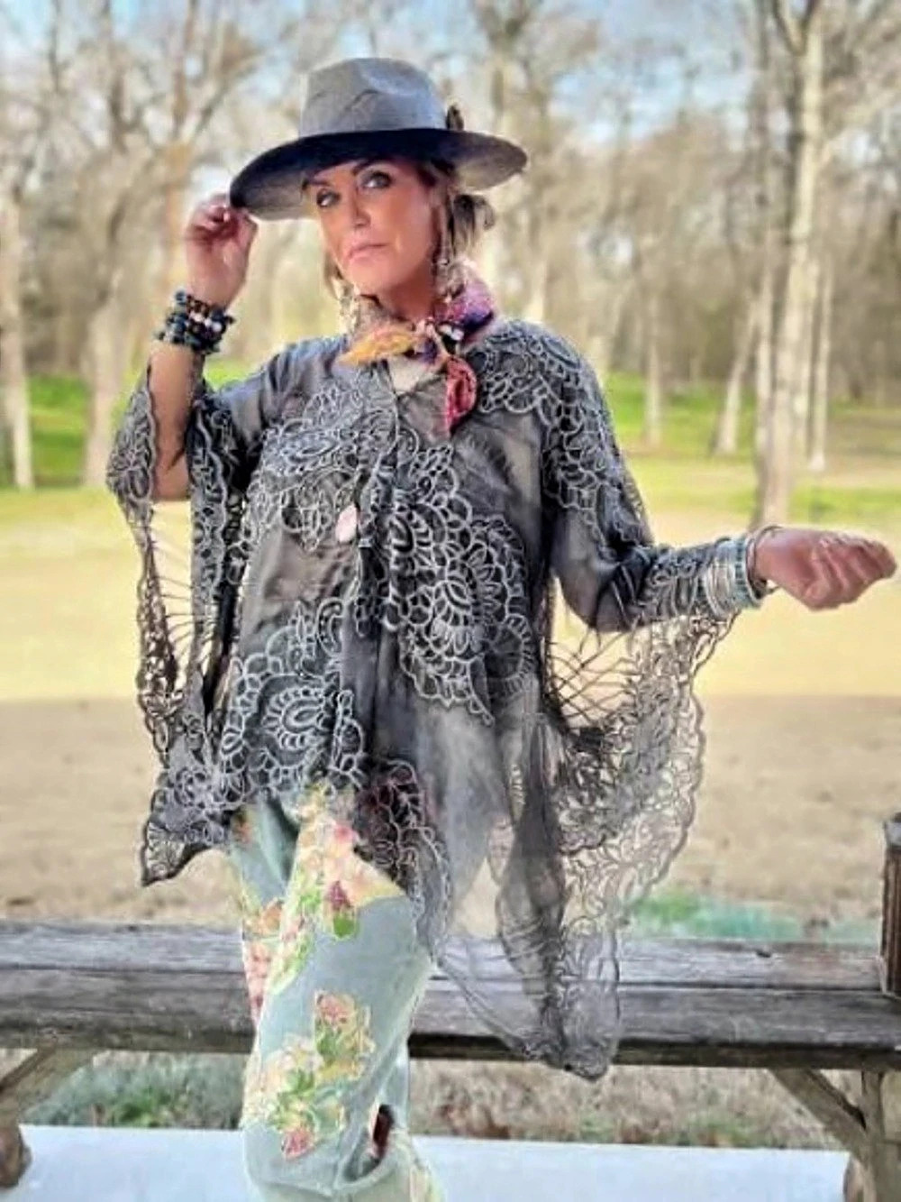 Jaded Gypsy Kimono Garden Bliss Floral Kimono NWT